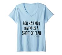 Femme Dieu ne Nous a Pas donné Un Esprit de Peur 2 Timothy 1:7 Bible T-Shirt avec Col en V