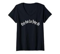 Femme Dieu Seul Peut me Juger T-Shirt avec Col en V