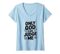 Femme Dieu Seul Peut me sauver T-Shirt avec Col en V