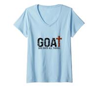 Femme Dieu sur toutes choses. De tel Jésus. Le plus grand de tous T-Shirt avec Col en V