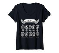 Femme Dieux égyptiens Antiques divinités de la mythologie de l'Égypte T-Shirt avec Col en V