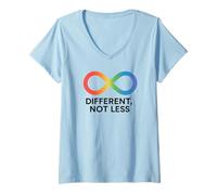 Femme Différent, Pas Moins - Inclusion de la neurodiversité T-Shirt avec Col en V