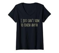 Femme Difficulté d'achèvement de la tâche d'expression incomplète T-Shirt avec Col en V