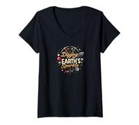 Femme Digging for Earth's Sparkle Gemstone Miner Design T-Shirt avec Col en V