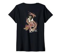 Femme Digital Underground_002_Back Printed T-Shirt avec Col en V