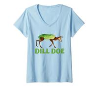 Femme Dill Doe Pickle Funny Renne Humour Adulte Femme T-Shirt avec Col en V
