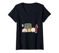 Femme Dim Sum Bao Shaomai Chinois Dumpling Bun Phoenix Griffe T-Shirt avec Col en V