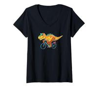 Femme Dinosaure Idiot, Vie Sauvage drôle T-Shirt avec Col en V