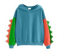 Femme Dinosaure Sweat À Capuche Décontractés Farbblock Hoodie Kawaii Sport Sweatshirts Pour Adolescent Automne Et Hiver Manches Longues Sweat-Shirt Grande Taille Ample Sweat Surdimensionnés Streetwear