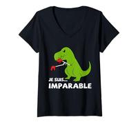 Femme Dinosaure T-Rex Unstoppable T-Shirt avec Col en V