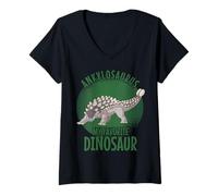 Femme Dinosaures Ankylosaurus Mon Plus Cher Dino T-Shirt avec Col en V