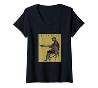 Femme Dionysos Ancien Grec Dieu de l'alcool Mythologie du vin T-Shirt avec Col en V