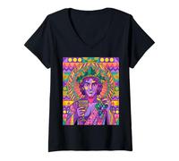 Femme Dionysos Mythologie Grecque Dieu Wine T-Shirt avec Col en V