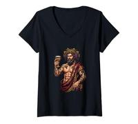 Femme Dionysos Mythologie Grecque Dieu Wine T-Shirt avec Col en V