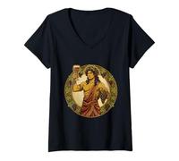 Femme Dionysos Mythologie Grecque Dieu Wine T-Shirt avec Col en V