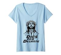 Femme Dios Por Delante Mexicans Jesus Christ Christian Bible Verse T-Shirt avec Col en V