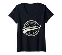 Femme Diplomate le plus cool du monde diplomatique T-Shirt avec Col en V