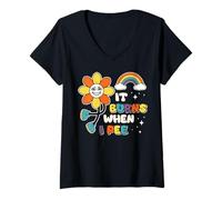 Femme Dire Drôle "ça Brûle Quand Je Fais Pipi"! Sarcastique, T-Shirt avec Col en V