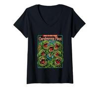 Femme Dire drôle Comment Nourrir Votre Plante Carnivore T-Shirt avec Col en V