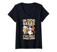 Femme Dire drôle dans Les bières de Chien Qui n'ont EU qu'une Seule Boisson Femmes Hommes T-Shirt avec Col en V