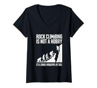Femme Dire drôle d'escalade Pas de Passe-Temps Sarcastique T-Shirt avec Col en V