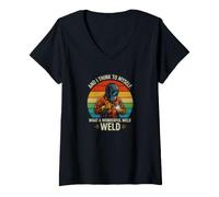 Femme Dire drôle et Penser Moi-même Quelle Merveilleuse Soudure T-Shirt avec Col en V