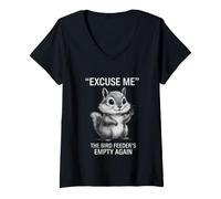 Femme Dire drôle Excuse The Bird Feeder Empty Again T-Shirt avec Col en V