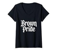 Femme Dire drôle Marron Latino Culture Cholo Mexicain Femmes Hommes T-Shirt avec Col en V