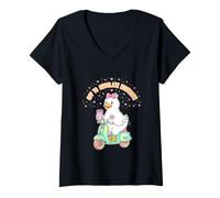 Femme Dire drôle réguler Les émotions Canard Sarcastique T-Shirt avec Col en V