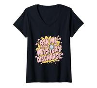 Femme Dire Groovy embarrassant Demandez-Moi sur ma décharge mystérieuse T-Shirt avec Col en V