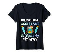 Femme Directeur Adjoint The Students are My Why School Leader T-Shirt avec Col en V