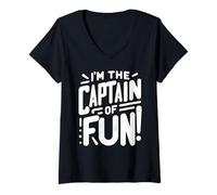 Femme Directeur de croisière T-Shirt avec Col en V