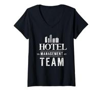 Femme Directeur de l'équipe de Gestion hôtelière Directeur des hôtels T-Shirt avec Col en V