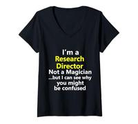 Femme Directeur de Recherche Sciences du Travail Biologie Administrateur Gestionnaire T-Shirt avec Col en V