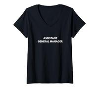 Femme Directeur général Adjoint T-Shirt avec Col en V