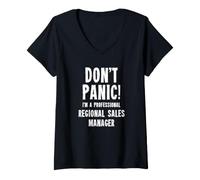 Femme Directeur régional des Ventes T-Shirt avec Col en V