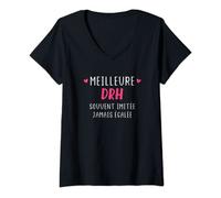 Femme Directrice ressources humaines métier humour meilleure drh T-Shirt avec Col en V