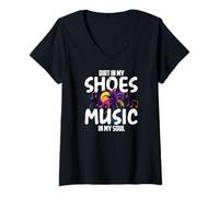 Femme Dirt in My Shoes Music in My Soul T-Shirt avec Col en V