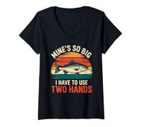 Femme Dirty Mind Fishing - Big Catch Bass Fishing Funny Fisherman T-Shirt avec Col en V