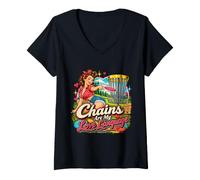 Femme Disc Golf Chains are My Love Language Funny Disc Golf Chains are My Love Language T-Shirt avec Col en V