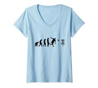 Femme Disc-Golf-Joueur Disc-Golfing Game Evolution Disc-Golf T-Shirt avec Col en V