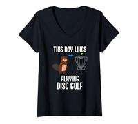 Femme Disc Golf Player Ironie du sort Hobby Sports T-Shirt avec Col en V