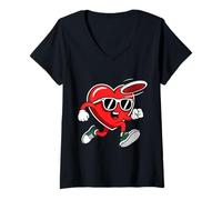 Femme Disc Golf Saint Valentin T-Shirt avec Col en V