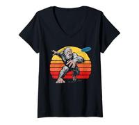 Femme Disc Golf Yeti Bigfoot Outdoor Disc-Squatch T-Shirt avec Col en V