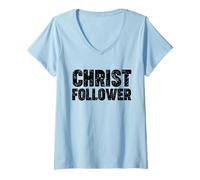 Femme Disciple du Christ T-Shirt avec Col en V