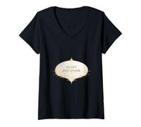 Femme Discipline silencieuse T-Shirt avec Col en V