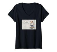 Femme Discours Soliloque de Dew Hamlet en Chair Solide Vieilli T-Shirt avec Col en V