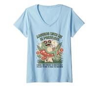 Femme Discuter avec Moi est Inutile. Je savais Que J'avais tort. Grenouille T-Shirt avec Col en V