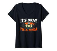 Femme Disguise Squad I Wear A Mask But It's Okay I Am Ninja T-Shirt avec Col en V