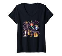 Femme Disney 100 Years of Music and Wonder Princess Songs D100 T-Shirt avec Col en V